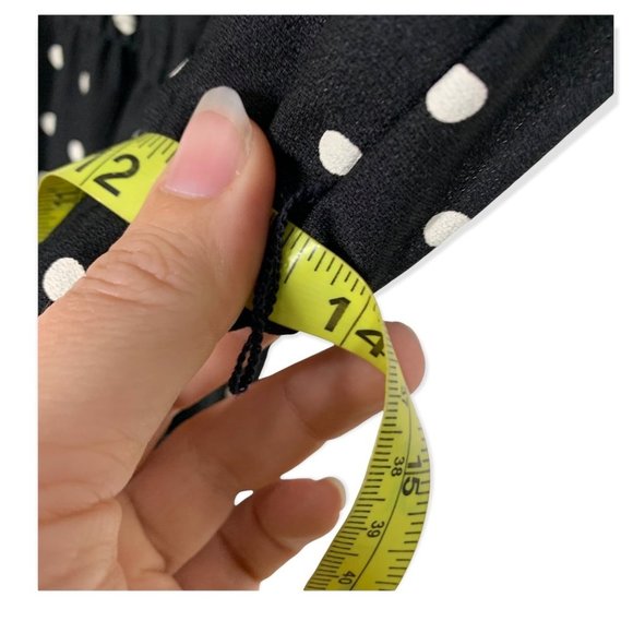 Vintage 80s Polka Dot Asymmetrical Collar Secretary Dress Medium - Picture 8 of 8